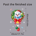 Dettaglio dimensioni 60x45cm dell'adesivo natalizio con pupazzo di neve e motivi festivi - Stile Corona Pupazzo di Neve (JD012)