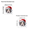 Vinilo decorativo de gato 3D navideño con gorro, adhesivo de pared de 30x30cm - SD-113 Gato Pared Rota 3D 30*30CM Embalaje en Bolsa