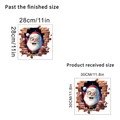 3D Kerstman muursticker afmetingen met 28x28 cm referentieformaat na het plakken - SD114B-30*30CM