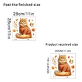 Adesivo murale gatto con maglione tabella taglie mostra dimensioni 28cm e 30cm - Gatto autunnale stile D (KSC-102D)