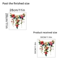 Details zur 30x30cm Layoutgröße und 28cm Endgröße der Weihnachts-Wandaufkleber mit Blumen - Weihnachtskranz Stil (KSC115C)