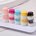 Set of 5 miniature resin milk bottles in assorted colors for dollhouse DIY accessories - 3D / Multicolor