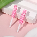 Rosa und weiße Spiral-Lollipop-Anhänger aus Ton für DIY-Haarschmuck und Bastelarbeiten - Rosa