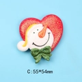 Dettaglio charm pupazzo di neve in resina 55x54mm per decorazioni natalizie fai da te - Stile Pupazzo di Neve con Cuore (3#) / Senza magnete