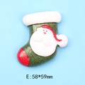 Ornamento natalizio in resina con glitter e dettaglio Babbo Natale da 58x59mm - Stile Babbo Natale in Calza (5#) / Senza magnete