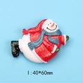 Detailed view of resin snowman charm with glitter finish and 40x60mm size specification - Snowman Flying Right Style (9#)