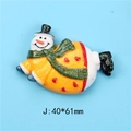 Detail of resin snowman flatback with glitter finish and 40x61mm size specifications - Snowman Flying Left Style (10#)