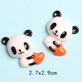 Cute resin panda DIY flatback accessories with heart for phone case and hair crafts - Heart