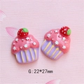 Detailansicht von Resin-Cupcakes für DIY-Hüllen mit Größenmarkierung 22x27mm - Stern Erdbeer Eisdiele