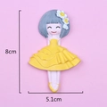 Detail of creative ballerina resin accessory with 8cm height for DIY crafts and decor - Short Hair Yellow Dress