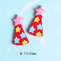 Amuletos de resina gorro navideño con estrella rosa para adornos de pelo DIY 17x33mm - Sombrero de Fiesta con Estrella Roja (B) / 17x33mm