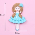 Detailed dimensions of 8.1cm height for the cute ballet girl resin DIY craft accessory - Yellow Hair Blue Dress