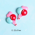 Dettaglio di ciondoli a palloncino in resina per accessori capelli fai-da-te, 22x31mm - Grappolo di Palloncini Rosa Rosso e Blu (E)