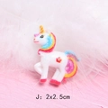 Glitzer Einhorn Harz DIY Zubehör für Schleim und Schuhe mit Regenbogenmähne 2x2,5cm - Weiße Sitzende Einhorn-Stil (J)