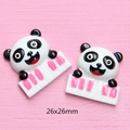 Cute panda playing piano resin charm for DIY phone case and hair clip, size 26x26mm - Panda Keyboardist