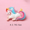 Detailed view of resin unicorn DIY charm with glitter finish and 2.7x3.5cm dimensions - 2.7X3.5cm / Pink Horn Unicorn Head (A)