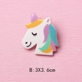 Cute rainbow unicorn resin flatback charm for DIY crafts and shoe accessories - 3X3.6cm / Smiling Closed Eyes Unicorn (B)
