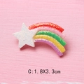 Detail showing colorful resin star and rainbow DIY accessory with glitter finish, 1.8x3.3cm - 1.8x3.3cm / Star Rainbow (C)
