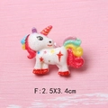 Close-up of glitter unicorn resin charm for DIY crafts with rainbow hair and 2.5x3.4cm size - 2.5X3.4cm / Star Pattern Side Unicorn (F)