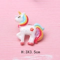 Detailed macro view of rainbow unicorn resin charm with fine glitter and floral details - 3x3.5cm / Unicorn with Flower (H)