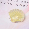Macro de breloque en résine en forme de coquillage avec paillettes pour coque de téléphone - Jaune
