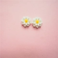 Macro view of white daisy resin charms for DIY jewelry and phone case making - Small Style / Pure White