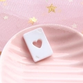 Accessoire de carte de poker As de cœur en résine pour la création de bijoux et coques de DIY - Blanc Pur