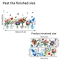 Waterdichte PVC muurstickers met vintage bloemenvazen en vlinders 120x60cm - 30*90CMX2 Set in Tas