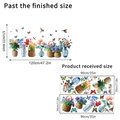 Pegatinas de pared autoadhesivas de flores y colibríes para decoración del hogar - Estilo Florero Mariposa Colibrí (KSA143) / 30x90cm x 2 PCS