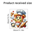 Cartoon pizza chef wall sticker size 35x30cm for kitchen and restaurant decor - Pizza Chef (KSC-31)