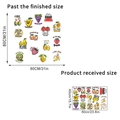 Self-adhesive fruit wall stickers with cartoon designs and puns for kitchen decor - Fruit English Pattern (KSA-159) / 40x60cm