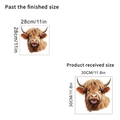 Gedetailleerde maattabel voor Highland Cow muursticker met afmetingen voor gebruik en levering - Stijl B (30x30cm)