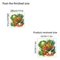 Detail view of vegetable basket wall sticker showing dimensions 28x28cm and 30x30cm - Realistic Fruit Veg Basket Style (KSC-25B) / 30x30cm