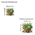 Detail showing dimensions for vegetable fruit basket wall decal stickers in 30cm and 28cm - Realistic Fruit Veg Basket Style (KSC-25E) / 30x30cm