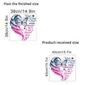 Gradient butterfly heart wall stickers set showing layout and finished display dimensions - Butterfly English Heart Pattern (KSC-50)