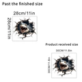3D Hai Wandtattoo Größenvergleich mit Produktmaßen von 28cm und 30cm im Detail - Stil KSC52A / 30x30cm in Beutel