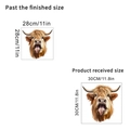 Détails et dimensions du sticker mural décoratif en vinyle motif vache d'Écosse - Style I (30x30cm)