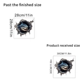 Detailed dimension chart showing 3D shark wall decal sizes in centimeters and inches - Style KSC52F