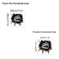 3D shark wall sticker dimensions guide showing product size and visual application on wall - Style KSC52H