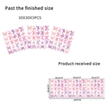 Gedetailleerde maattabel voor set van 3 roze en paarse aquarel vlinder muurstickers - Roze Vlinder (30x30cm, 3 Stuks)