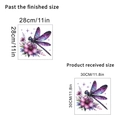 Tableau des tailles pour autocollant mural libellule avec dimensions 28cm et 30cm - Style Libellule Ciel Étoilé Violet (KSC77B) / 30x30cm