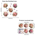 Adesivo murale con cesto di rose e farfalle ad acquerello per decoro soggiorno - Stile Cesto di Rose (KSY371) / 30X90CMX2 Fogli Imballati
