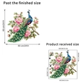 Peacock and peony wall sticker size guide 60x60cm with layout for living room decor - KSY374 Peacock 30x60CM Double Sheets In Bag