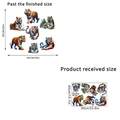 Bunte Tiger-Wandsticker-Set mit 7 Posen für Wohn- und Glasdekoration im modernen Stil - Tiger-Stil (KSC-88) 40x60