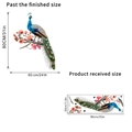 Detailed size chart for peacock and peony flower self-adhesive waterproof wall stickers - KSY377 Peacock 30x90CM In Bag