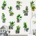 Pegatinas de pared 3D con plantas en macetas como cactus y ave del paraíso hogar - Juego De 10 Plantas En Maceta (KSXN-114L)