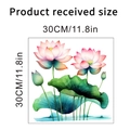Tableau détaillé des tailles de 30x30cm pour autocollants muraux étanches motif lotus - Style de Lotus B (KSA88B) / KSA88B-30X30CM En Sachet