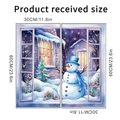Tabla de tallas de dos pegatinas de nieve para ventana, cada una de 30x60cm para Navidad - Estilo Ventana Muñeco de Nieve (SD-57) / Juego de herramientas combinado