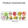 Detail showing self-adhesive vegetable wall stickers with product dimensions of 90cm x 30cm - Magnolia Floral Design Style