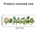 Dimensiones detalladas de pegatinas de pared de plantas acuarela, tabla 90x30 cm - 30x90cm